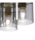 Hudson 41cm Round Ceiling Flush 3 Light Flush Fitting E27 Beige Stone/Smoke Narrow Line Glass-6