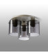 Hudson 41cm Round Ceiling Flush 3 Light Flush Fitting E27 Beige Stone/Smoke Narrow Line Glass-7