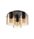 Hudson 41cm Round Ceiling Flush 3 Light Flush Fitting E27 Dark Grey/Amber Narrow Line Glass-4