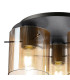 Hudson 41cm Round Ceiling Flush 3 Light Flush Fitting E27 Dark Grey/Amber Narrow Line Glass-5