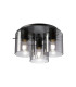 Hudson 41cm Round Ceiling Flush 3 Light Flush Fitting E27 Dark Grey/Smoke Narrow Line Glass-1