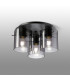 Hudson 41cm Round Ceiling Flush 3 Light Flush Fitting E27 Dark Grey/Smoke Narrow Line Glass-3