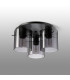 Hudson 41cm Round Ceiling Flush 3 Light Flush Fitting E27 Dark Grey/Smoke Narrow Line Glass-7