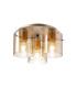 Hudson 41cm Round Ceiling Flush 3 Light Flush Fitting E27 Light Gold/Amber Narrow Line Glass-1