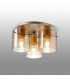 Hudson 41cm Round Ceiling Flush 3 Light Flush Fitting E27 Light Gold/Amber Narrow Line Glass-3