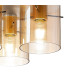 Hudson 41cm Round Ceiling Flush 3 Light Flush Fitting E27 Light Gold/Amber Narrow Line Glass-6