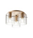 Hudson 41cm Round Ceiling Flush 3 Light Flush Fitting E27 Light Gold/Clear Narrow Line Glass-1