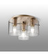 Hudson 41cm Round Ceiling Flush 3 Light Flush Fitting E27 Light Gold/Clear Narrow Line Glass-3