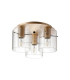 Hudson 41cm Round Ceiling Flush 3 Light Flush Fitting E27 Light Gold/Clear Narrow Line Glass-4