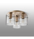 Hudson 41cm Round Ceiling Flush 3 Light Flush Fitting E27 Light Gold/Clear Narrow Line Glass-7