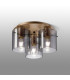 Hudson 41cm Round Ceiling Flush 3 Light Flush Fitting E27 Light Gold/Smoke Narrow Line Glass-3
