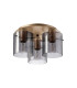 Hudson 41cm Round Ceiling Flush 3 Light Flush Fitting E27 Light Gold/Smoke Narrow Line Glass-4