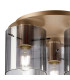 Hudson 41cm Round Ceiling Flush 3 Light Flush Fitting E27 Light Gold/Smoke Narrow Line Glass-5
