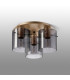 Hudson 41cm Round Ceiling Flush 3 Light Flush Fitting E27 Light Gold/Smoke Narrow Line Glass-7