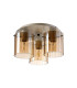 Hudson 41cm Round Ceiling Flush 3 Light Flush Fitting E27 Beige Stone/Amber Wide Line Glass-4