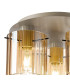 Hudson 41cm Round Ceiling Flush 3 Light Flush Fitting E27 Beige Stone/Amber Wide Line Glass-5