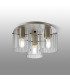 Hudson 41cm Round Ceiling Flush 3 Light Flush Fitting E27 Beige Stone/Clear Wide Line Glass-3