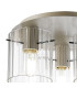 Hudson 41cm Round Ceiling Flush 3 Light Flush Fitting E27 Beige Stone/Clear Wide Line Glass-5