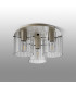 Hudson 41cm Round Ceiling Flush 3 Light Flush Fitting E27 Beige Stone/Clear Wide Line Glass-7
