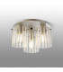 Hudson 41cm Round Ceiling Flush 3 Light Flush Fitting E27 Beige Stone/Frosted/Clear Wide Line Glass-3