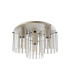 Hudson 41cm Round Ceiling Flush 3 Light Flush Fitting E27 Beige Stone/Frosted/Clear Wide Line Glass-4