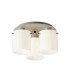Hudson 41cm Round Ceiling Flush 3 Light Flush Fitting E27 Beige Stone/Gloss White Wide Line Glass-1