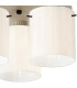 Hudson 41cm Round Ceiling Flush 3 Light Flush Fitting E27 Beige Stone/Gloss White Wide Line Glass-5