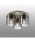 Hudson 41cm Round Ceiling Flush 3 Light Flush Fitting E27 Beige Stone/Smoke Wide Line Glass-3