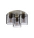 Hudson 41cm Round Ceiling Flush 3 Light Flush Fitting E27 Beige Stone/Smoke Wide Line Glass-4