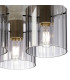 Hudson 41cm Round Ceiling Flush 3 Light Flush Fitting E27 Beige Stone/Smoke Wide Line Glass-6