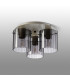 Hudson 41cm Round Ceiling Flush 3 Light Flush Fitting E27 Beige Stone/Smoke Wide Line Glass-7