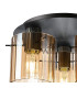 Hudson 41cm Round Ceiling Flush 3 Light Flush Fitting E27 Dark Grey/Amber Wide Line Glass-5