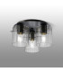 Hudson 41cm Round Ceiling Flush 3 Light Flush Fitting E27 Dark Grey/Clear Wide Line Glass-3