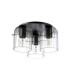 Hudson 41cm Round Ceiling Flush 3 Light Flush Fitting E27 Dark Grey/Clear Wide Line Glass-4