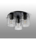 Hudson 41cm Round Ceiling Flush 3 Light Flush Fitting E27 Dark Grey/Clear Wide Line Glass-7