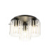 Hudson 41cm Round Ceiling Flush 3 Light Flush Fitting E27 Dark Grey/Frosted/Clear Wide Line Glass-1