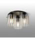 Hudson 41cm Round Ceiling Flush 3 Light Flush Fitting E27 Dark Grey/Frosted/Clear Wide Line Glass-3