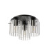 Hudson 41cm Round Ceiling Flush 3 Light Flush Fitting E27 Dark Grey/Frosted/Clear Wide Line Glass-4