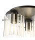 Hudson 41cm Round Ceiling Flush 3 Light Flush Fitting E27 Dark Grey/Frosted/Clear Wide Line Glass-5