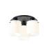Hudson 41cm Round Ceiling Flush 3 Light Flush Fitting E27 Dark Grey/Gloss White Wide Line Glass-1