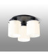 Hudson 41cm Round Ceiling Flush 3 Light Flush Fitting E27 Dark Grey/Gloss White Wide Line Glass-3