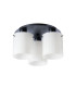 Hudson 41cm Round Ceiling Flush 3 Light Flush Fitting E27 Dark Grey/Gloss White Wide Line Glass-4