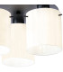 Hudson 41cm Round Ceiling Flush 3 Light Flush Fitting E27 Dark Grey/Gloss White Wide Line Glass-6