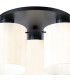 Hudson 41cm Round Ceiling Flush 3 Light Flush Fitting E27 Dark Grey/Gloss White Wide Line Glass-7