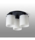 Hudson 41cm Round Ceiling Flush 3 Light Flush Fitting E27 Dark Grey/Gloss White Wide Line Glass-8