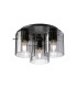 Hudson 41cm Round Ceiling Flush 3 Light Flush Fitting E27 Dark Grey/Smoke Wide Line Glass-1