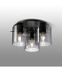 Hudson 41cm Round Ceiling Flush 3 Light Flush Fitting E27 Dark Grey/Smoke Wide Line Glass-3