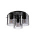 Hudson 41cm Round Ceiling Flush 3 Light Flush Fitting E27 Dark Grey/Smoke Wide Line Glass-4