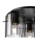Hudson 41cm Round Ceiling Flush 3 Light Flush Fitting E27 Dark Grey/Smoke Wide Line Glass-5