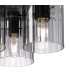 Hudson 41cm Round Ceiling Flush 3 Light Flush Fitting E27 Dark Grey/Smoke Wide Line Glass-6